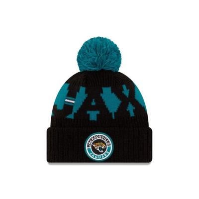 Black Jacksonville Jaguars Hat - New Era NFL Cold Weather Sport Knit Beanie USA2863549